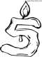 number 5 candle coloring page