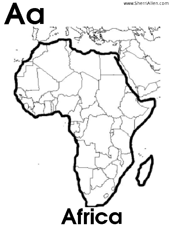 africa continent Colouring Pages