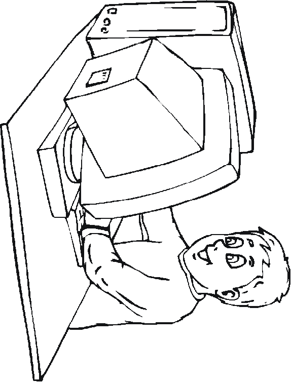 watching tv coloring page