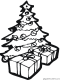 christmas tree and gifts coloring page