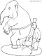 circus elephant colouring page
