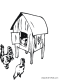 chicken coop coloring page