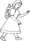 schoolgirl coloring page