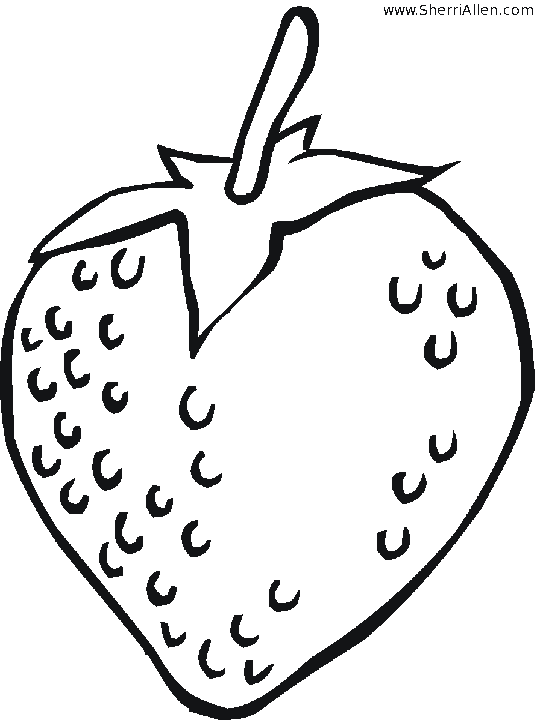 clipart strawberry black and white - photo #45