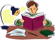 homeschooled student studying books